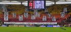 Supporters deploy giant portraits of Roma's former captains and stars before the Italian Serie A football match AS Roma vs Lazio on January 11, 2015 at Rome's Olympic stadium.    AFP PHOTO / TIZIANA FABI        (Photo credit should read TIZIANA FABI/AFP/Getty Images)