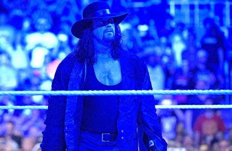 IMAGE DISTRIBUTED FOR WWE - Undertaker gazes at the crowd after what could be his final WrestleMania match on Sunday, April 2, 2017, in Orlando, Fla. (Phelan M. Ebenhack/AP Images for WWE)