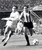 Ρικάρδο Γκαγιέγο και Μανόλο Σαράμπια από αγώνα της Ρεάλ Μαδρίτης με την Αθλέτικ στο "Μπερναμπέου" τη σεζόν 1982/83.