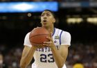 Kentucky's Anthony Davis shoots a free throw during the second half of an NCAA Final Four semifinal college basketball tournament game against Louisville Saturday, March 31, 2012, in New Orleans. (AP Photo/David J. Phillip)