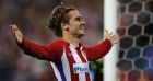 Atletico's Antoine Griezmann celebrates after scoring from the penalty spot the opening goal of the game during the Champions League quarterfinal first leg soccer match between Atletico Madrid and Leicester City at the Vicente Calderon stadium in Madrid, Spain, Wednesday, April 12, 2017. (AP Photo/Paul White)
