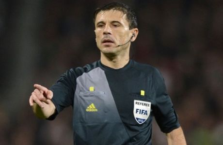 Image: 0144615267, License: Rights managed, Oct. 23, 2012 - Manchester, United Kingdom - Referee Milorad Mazic - UEFA Champions League Group H - Manchester Utd vs Sporting Braga - Old Trafford Stadium - Manchester - England - 23/10/12 - Picture Simon Bellis/Sportimage, Place: United Kingdom, Model Release: No or not aplicable, Credit line: Profimedia.com, Zuma Press - News