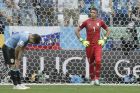 Uruguay goalkeeper Fernando Muslera, right, reacts after France's Antoine Griezmann scored his side's second goal during the quarterfinal match between Uruguay and France at the 2018 soccer World Cup in the Nizhny Novgorod Stadium, in Nizhny Novgorod, Russia, Friday, July 6, 2018. (AP Photo/Petr David Josek)