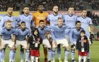 The New York City FC starting eleven pose for a photo before an MLS playoff soccer match against Atlanta United, Sunday, Nov. 4, 2018, in New York. Atlanta United won 1-0.(AP Photo/Steve Luciano)