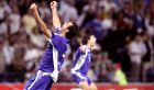 01 July 2004 at Dragao stadium in Porto during the Euro 2004 semi final football match between Greece and Czech Republic at the European Championship in Portugual.  AFP PHOTO ARIS MESSINI
