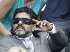 A Maradona look-alike waits for the beginning of the friendly soccer match between Germany and Argentina,  Wednesday, Aug. 15, 2012 in Frankfurt, Germany. (AP Photo/Frank Augstein)