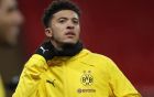 Dortmund's Jadon Sancho warms up during a training session one day ahead of the Champions League round of 16 first leg soccer match between Tottenham Hotspur and Borussia Dortmund at Wembley Stadium in London, Tuesday, Feb. 12, 2019.(AP Photo/Frank Augstein)