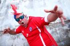 CUIABA, BRAZIL - JUNE 13:  A Chile fan enjoys the atmosphere prior to the 2014 FIFA World Cup Brazil Group B match between Chile and Australia at Arena Pantanal on June 13, 2014 in Cuiaba, Brazil.  (Photo by Cameron Spencer/Getty Images)