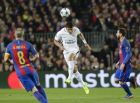 PSG's Thiago Silva heads the ball during the Champion's League round of 16, second leg soccer match between FC Barcelona and Paris Saint Germain at the Camp Nou stadium in Barcelona, Spain, Wednesday March 8, 2017. (AP Photo/Emilio Morenatti)