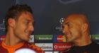 Roma's Francesco Totti, left, and his coach Luciano Spalletti are seen during a media conference, ahead of their Champions League group A soccer match against Roma on Wednesday, in London, Tuesday, Oct. 21, 2008. (AP Photo/Kirsty Wigglesworth)