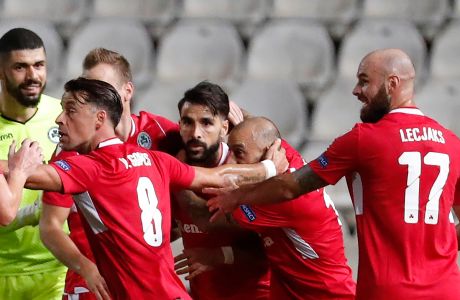 Ο Ζόρντι Γκόμεθ της Ομόνοιας πανηγυρίζει γκολ που σημείωσε κόντρα στην Αϊντχόφεν για τη φάση των ομίλων του Europa League 2020-2021 στο ΓΣΠ, Λευκωσία | Πέμπτη 29 Οκτωβρίου 2020