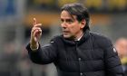Inter Milan's head coach Simone Inzaghi reacts during the Serie A soccer match between Inter Milan and Atalanta at the San Siro Stadium, in Milan, Italy, on Wednesday, Feb. 28, 2024. (AP Photo/Antonio Calanni)