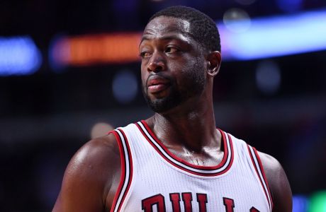 Oct 8, 2016; Chicago, IL, USA;  Chicago Bulls guard Dwyane Wade (3) reacts during the second half against the Indiana Pacers at the United Center. Mandatory Credit: Mike DiNovo-USA TODAY Sports ORG XMIT: USATSI-325866 ORIG FILE ID:  20161008_gma_ad4_164.jpg