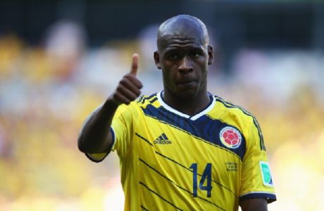 BELO HORIZONTE, BRAZIL - JUNE 14:  Victor Ibarbo of Colombia reacts during the 2014 FIFA World Cup Brazil Group C match between Colombia and Greece at Estadio Mineirao on June 14, 2014 in Belo Horizonte, Brazil.  (Photo by Alex Grimm - FIFA/FIFA via Getty Images)