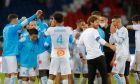 Ο προπονητής της Μαρσέιγ, Αντρέ Βίλας Μπόας, πανηγυρίζει με τους παίκτες του τη νίκη επί της Παρί για τη Ligue 1 2029-2021 στο 'Παρκ ντε Πρενς', Παρίσι | Κυριακή 13 Σεπτεμβρίου 2020