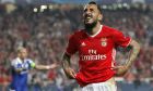 Benfica's Kostas Mitroglou reacts during the Champions League group B soccer match between Benfica and Dynamo Kiev at the Luz stadium in Lisbon, Tuesday, Nov. 1, 2016. (AP Photo/Steven Governo)