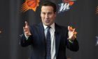 Mat Ishbia, new controlling interest owner of the Phoenix Suns and Phoenix Mercury, talks to the media during a basketball news conference, Wednesday, Feb. 8, 2023, in Phoenix. (AP Photo/Rick Scuteri)