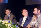 Ο Εντουάρντο Πορτέλα, ο ... νεαρός Τζόρντι Μπερτομέου και ο Θόδωρος Καρατζάς, πρόεδρος του ΕΣΑΚΕ στην κλήρωση της Ευρωλίγκας τον Ιούνιο του 2000 στη Θεσσαλονίκη