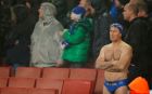 Football - Arsenal v Everton - Barclays Premier League - Emirates Stadium - 24/10/15
Everton fan wears swimming trunks
Action Images via Reuters / John Sibley
Livepic
EDITORIAL USE ONLY. No use with unauthorized audio, video, data, fixture lists, club/league logos or "live" services. Online in-match use limited to 45 images, no video emulation. No use in betting, games or single club/league/player publications.  Please contact your account representative for further details.