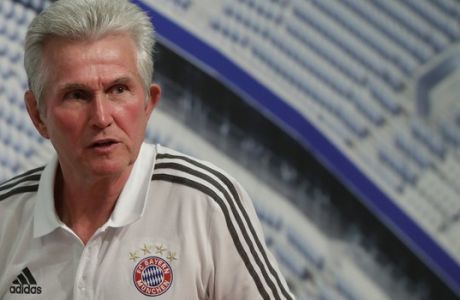 Bayern coach Jupp Heynckes arrives for a news conference prior to the Champions League group B first leg soccer match between FC Bayern Munich and Celtic Glasgow, in Munich, Germany, Tuesday, Oct. 17, 2017. Munich will face Celtic on Wednesday. (AP Photo/Matthias Schrader)