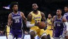 Los Angeles Lakers forward LeBron James, right, drives to the basket defended by Sacramento Kings forward Marvin Bagley III during the first half of an NBA preseason basketball game in Los Angeles, Thursday, Oct. 4, 2018. (AP Photo/Kelvin Kuo)