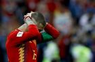 Spain's Sergio Ramos reacts at the end of the round of 16 match between Spain and Russia at the 2018 soccer World Cup at the Luzhniki Stadium in Moscow, Russia, Sunday, July 1, 2018. (AP Photo/Victor R. Caivano)