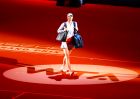 Russia's Maria Sharapova enters the court for her match against Italy's Roberta Vinci at the Porsche Grand Prix in Stuttgart, Germany, Wednesday, April 26, 2017. It is Sharapova's first match after a 15 months lasting doping ban. (AP Photo/Michael Probst)