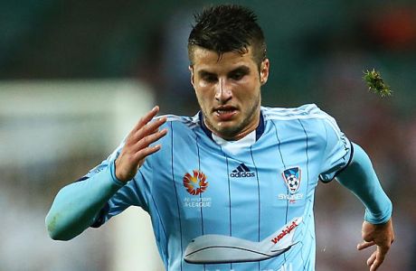 SYDNEY, AUSTRALIA - OCTOBER 11:  Terry Antonis of Sydney in action during the round one A-League match between Sydney FC and Melbourne City at Allianz Stadium on October 11, 2014 in Sydney, Australia.  (Photo by Mark Nolan/Getty Images)