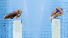 Προσπάθεια του Θωμά Μπίμη και του Νίκου Συρανίδη από βατήρα 3μ. στους Ολυμπιακούς Αγώνες 2004. Οι δύο Έλληνες καταδύτες κατέκτησαν το χρυσό μετάλλιο στο Ολυμπιακό Κέντρο Υγρού Στίβου, Δευτέρα 16 Αυγούστου 2004