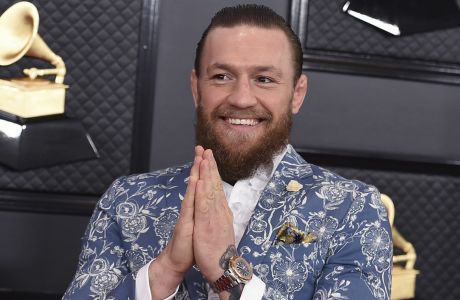 Conor McGregor arrives at the 62nd annual Grammy Awards at the Staples Center on Sunday, Jan. 26, 2020, in Los Angeles. (Photo by Jordan Strauss/Invision/AP)