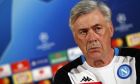 Napoli coach Carlo Ancelotti listens to a question during a press conference prior to the Champions League group C soccer match between Red Star and Napoli, in Belgrade, Serbia, Monday, Sept. 17, 2018. Napoli will face Red Star on Tuesday, Sept.18. (AP Photo/Darko Vojinovic)