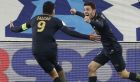 Monaco's midfielder Bernardo Silva, right, reacts with  Radamel Falcao after scoring , during the League One soccer match between Marseille and Monaco, at the Velodrome Stadium, in Marseille, southern France, Sunday, Jan.15, 2017. (AP Photo/Claude Paris)
