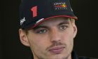Red Bull driver Max Verstappen of the Netherlands talks to journalists at the Baku circuit, in Baku, Azerbaijan, Thursday, April 27, 2022. The Formula One Grand Prix will be held on Sunday April 30, 2023. (AP Photo/Darko Bandic)