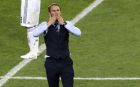 England head coach Gareth Southgate gestures to the stands at the end of the round of 16 match between Colombia and England at the 2018 soccer World Cup in the Spartak Stadium, in Moscow, Russia, Tuesday, July 3, 2018. (AP Photo/Antonio Calanni)