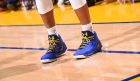 OAKLAND, CA - OCTOBER 4:  The sneakers of Stephen Curry #30 of the Golden State Warriors before the game against the Los Angeles Clippers during a preseason game on October 4, 2016 at ORACLE Arena in Oakland, California. NOTE TO USER: User expressly acknowledges and agrees that, by downloading and or using this photograph, user is consenting to the terms and conditions of Getty Images License Agreement. Mandatory Copyright Notice: Copyright 2016 NBAE (Photo by Noah Graham/NBAE via Getty Images)
