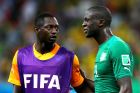 FORTALEZA, BRAZIL - JUNE 24: Ousmane Diarrassouba (L) and Yaya Toure of the Ivory Coast look on after being defeated by Greece 2-1 during the 2014 FIFA World Cup Brazil Group C match between Greece and Cote D'Ivoire at Estadio Castelao on June 24, 2014 in Fortaleza, Brazil.  (Photo by Alex Livesey - FIFA/FIFA via Getty Images)