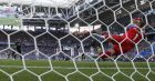 Iceland goalkeeper Hannes Halldorsson, right, saves a penalty by Argentina's Lionel Messi during the group D match between Argentina and Iceland at the 2018 soccer World Cup in the Spartak Stadium in Moscow, Russia, Saturday, June 16, 2018. (AP Photo/Antonio Calanni)