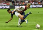 United's Marcus Rashford, left, collides with Ajax's Matthijs de Ligt during the soccer Europa League final between Ajax Amsterdam and Manchester United at the Friends Arena in Stockholm, Sweden, Wednesday, May 24, 2017. (AP Photo/Martin Meissner)