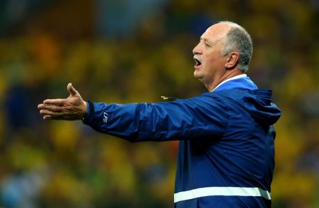 BELO HORIZONTE, BRAZIL - JULY 08:  Head coach Luiz Felipe Scolari of Brazil gestures during the 2014 FIFA World Cup Brazil Semi Final match between Brazil and Germany at Estadio Mineirao on July 8, 2014 in Belo Horizonte, Brazil.  (Photo by Alex Livesey - FIFA/FIFA via Getty Images)