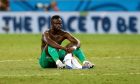 FORTALEZA, BRAZIL - JUNE 24: Ismael Diomande of the Ivory Coast reacts after the 1-2 defeat in the 2014 FIFA World Cup Brazil Group C match between Greece and Cote D'Ivoire at Estadio Castelao on June 24, 2014 in Fortaleza, Brazil.  (Photo by Alex Livesey - FIFA/FIFA via Getty Images)