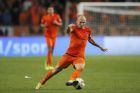 FILE - In this Oct. 11, 2013, file photo, In this Netherlands' Arjen Robben plays the ball during the Group D World Cup qualifying soccer match between Netherlands and Hungary, in Amsterdam, Netherlands. Robin van Persie and Arjen Robben continue to spark the Oranje, but Van Persie must seize the opportunity after the Manchester United striker has scored only once at the last two major tournaments, the 2010 World Cup and Euro 2012. (AP Photo/Peter Dejong, File)