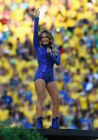 SAO PAULO, BRAZIL - JUNE 12:  Signer Claudia Leitte performs during the Opening Ceremony of the 2014 FIFA World Cup Brazil prior to the Group A match between Brazil and Croatia at Arena de Sao Paulo on June 12, 2014 in Sao Paulo, Brazil.  (Photo by Buda Mendes/Getty Images)