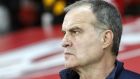 Lille coach Marcelo Bielsa looks on during their French League one soccer match against Marseille at the Lille Metropole stadium, in Villeneuve d'Ascq, northern France, Sunday, Oct. 29, 2017. (AP Photo/Michel Spingler)