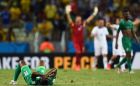 FORTALEZA, BRAZIL - JUNE 24: A dejected Ismael Diomande of the Ivory Coast lies on the field after being defeated by Greece 2-1 during the 2014 FIFA World Cup Brazil Group C match between Greece and the Ivory Coast at Castelao on June 24, 2014 in Fortaleza, Brazil.  (Photo by Laurence Griffiths/Getty Images)