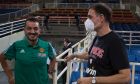 Ο Γιώργος Βόβορας και ο Γιώργος Μπαρτζώκας πριν από το πρώτο ματς των δυο Παναθηναϊκού-Ολυμπιακού φέτος στο ΟΑΚΑ