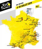 Ο χάρτης με τη διαδρομή του Γύρου Γαλλίας 2019.