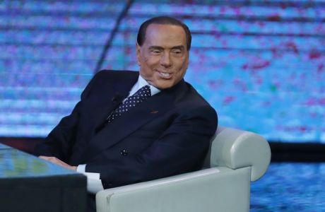 Italian former premier Silvio Berlusconi smiles during the Italian State RAI TV program "Che Tempo che Fa", in Milan, Italy, Sunday, Nov. 26, 2017. Hes 81 and cant run for office because of a tax fraud conviction, but three-time former Premier Silvio Berlusconi is once again playing king-maker on the Italian political scene. (AP Photo/Antonio Calanni)