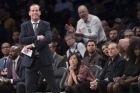 Brooklyn Nets head coach Kenny Atkinson reacts during the first half of an NBA basketball game against the Toronto Raptors, Friday, Dec. 7, 2018, in New York. (AP Photo/Mary Altaffer)