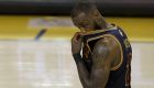 Cleveland Cavaliers forward LeBron James walks on the floor during the first half of Game 1 of basketball's NBA Finals against the Golden State Warriors in Oakland, Calif., Thursday, June 1, 2017. (AP Photo/Ben Margot)