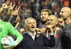 United manager Jose Mourinho celebrates after winning the soccer Europa League final between Ajax Amsterdam and Manchester United at the Friends Arena in Stockholm, Sweden, Wednesday, May 24, 2017. United won 2-0. (AP Photo/Martin Meissner)